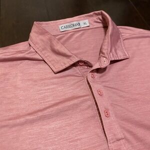 Cariloha Polo Shirt Mens XL Pink Heather MJCord Performance Golf Casual